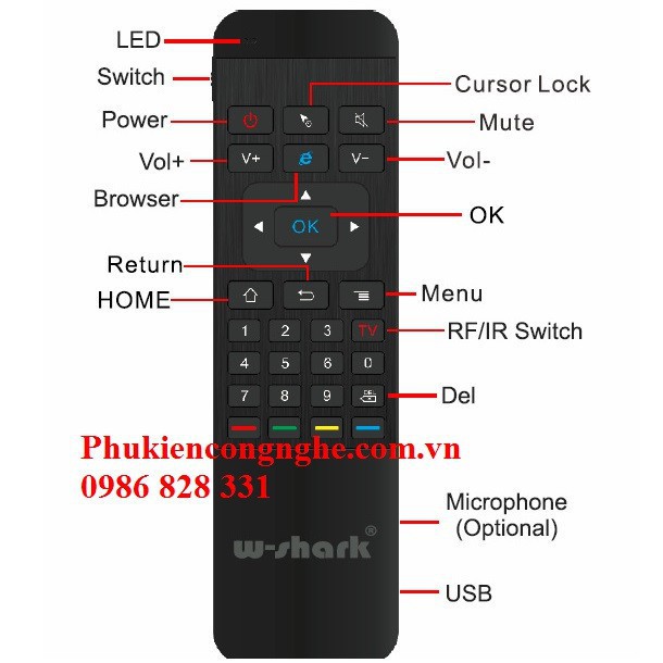 Chuột bay kiêm Bàn phím không dây W-Shark C120 i8