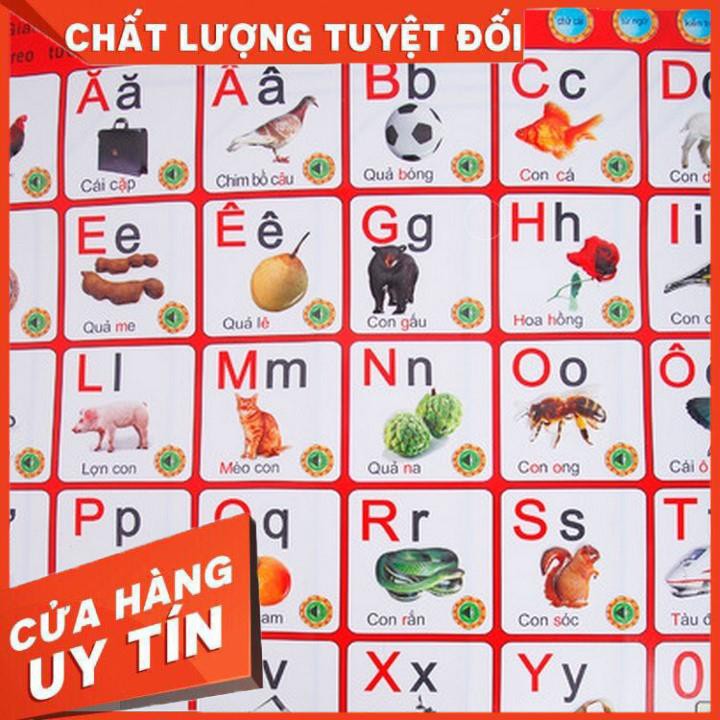 Bảng chữ cái điện tử 2 mặt phát nhạc đánh vần cho bé