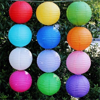 Đèn lồng giấy lụa tròn 30cm - 25cm - 20cm - 15cm -  trang trí quán cafe - trang trí sự kiện