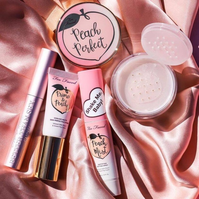 Bộ  trang điểm too faced ( 1 set 4 món : phủ bột , mascara, kem lót nền, xịt giữ nền ) auth