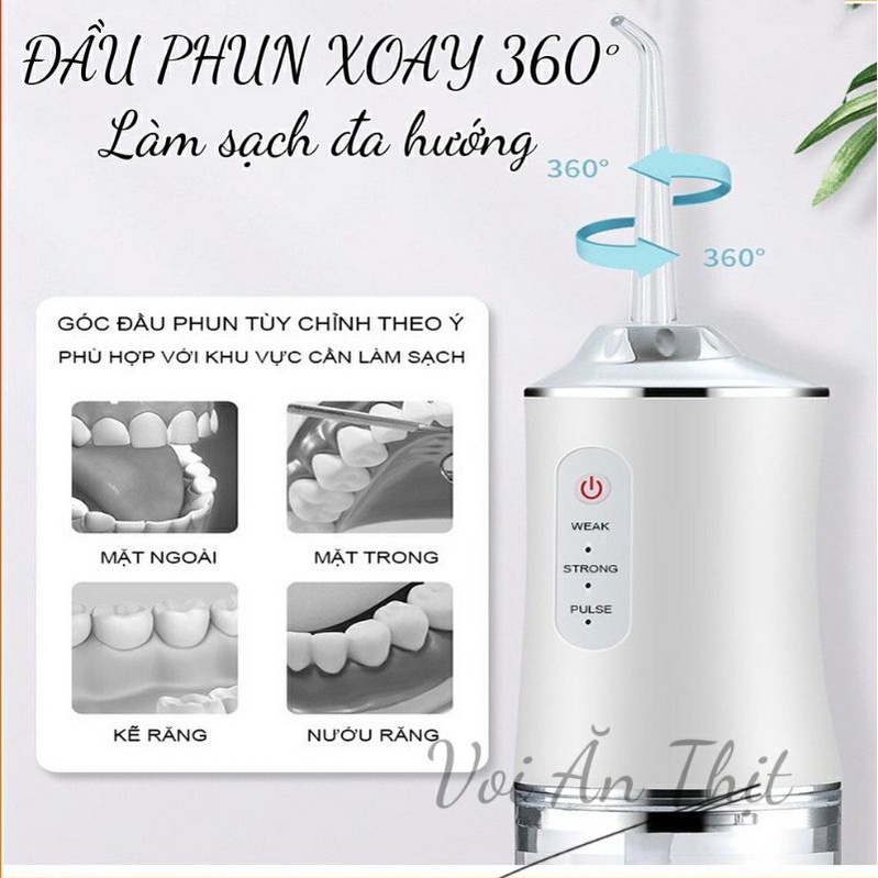 [4 đầu tăm] Máy tăm nước cầm tay Oral Irrigator bản quốc tế chuẩn nha sĩ khuyên dùng, Tăm Nước Vệ Sinh Răng Miệng