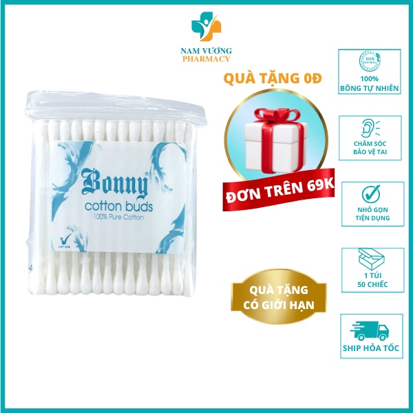 Tăm bông ngoáy tai 100% bông tự nhiên an toàn, tốt cho sức khoẻ và thân thiện với môi trường