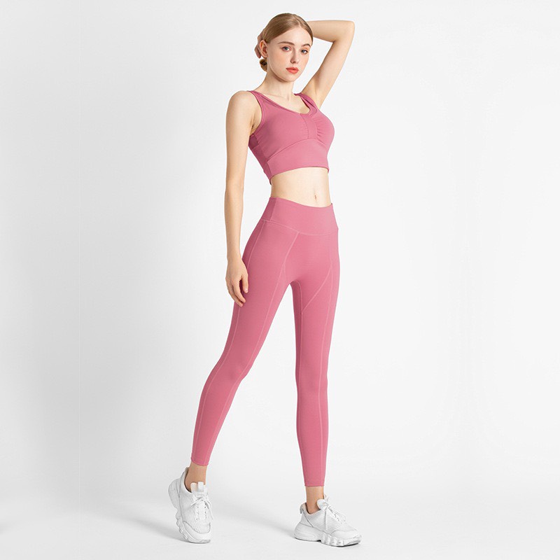 Bộ tập YOGA, GYM áo bra vải co giãn 4 chiều thấm hút mồ hôi - Hàng Quảng Châu Cao Cấp (BT24)