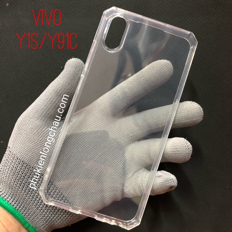 Ốp Lưng Vivo Y1s / Y91c Chống Sốc Viền Vuông Bảo Vệ Camera Dẻo Trong Suốt