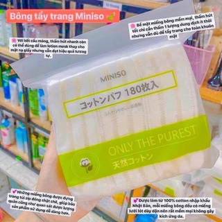 Bông tẩy trang miniso 180m