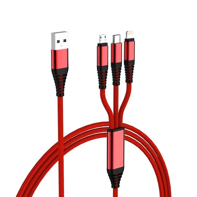 Cáp sạc nhanh 3 đầu dây dù đa năng