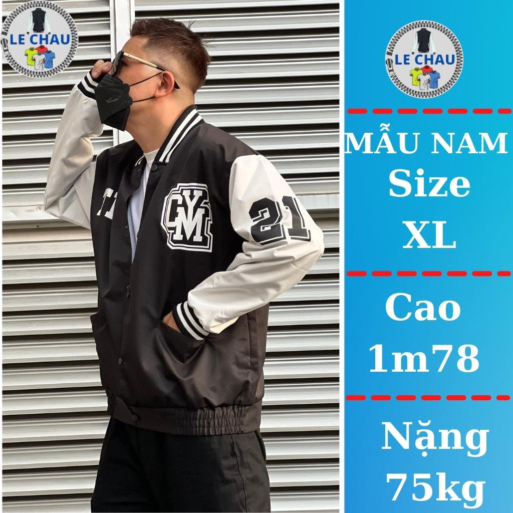 Áo khoác bomber bóng chày nam,nữ form rộng AKD08 LECHAU chất liệu dù 2 lớp bền đẹp