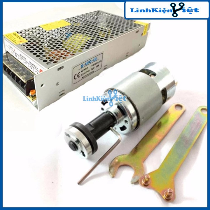 Máy Cắt Đa Năng Siêu Khỏe Chế Từ Động Cơ 775 Truc D( Nguồn Tổ Ong 12V-10A -Jack Nguồn Cái-Bộ Dụng Cụ Tháo Lắp V1)