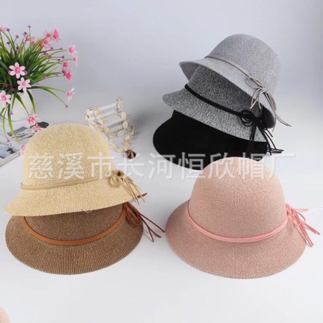 Mũ đi biển mũ thời trang nữ vành nhỏ siêu dễ thương kiểu đèn lồng