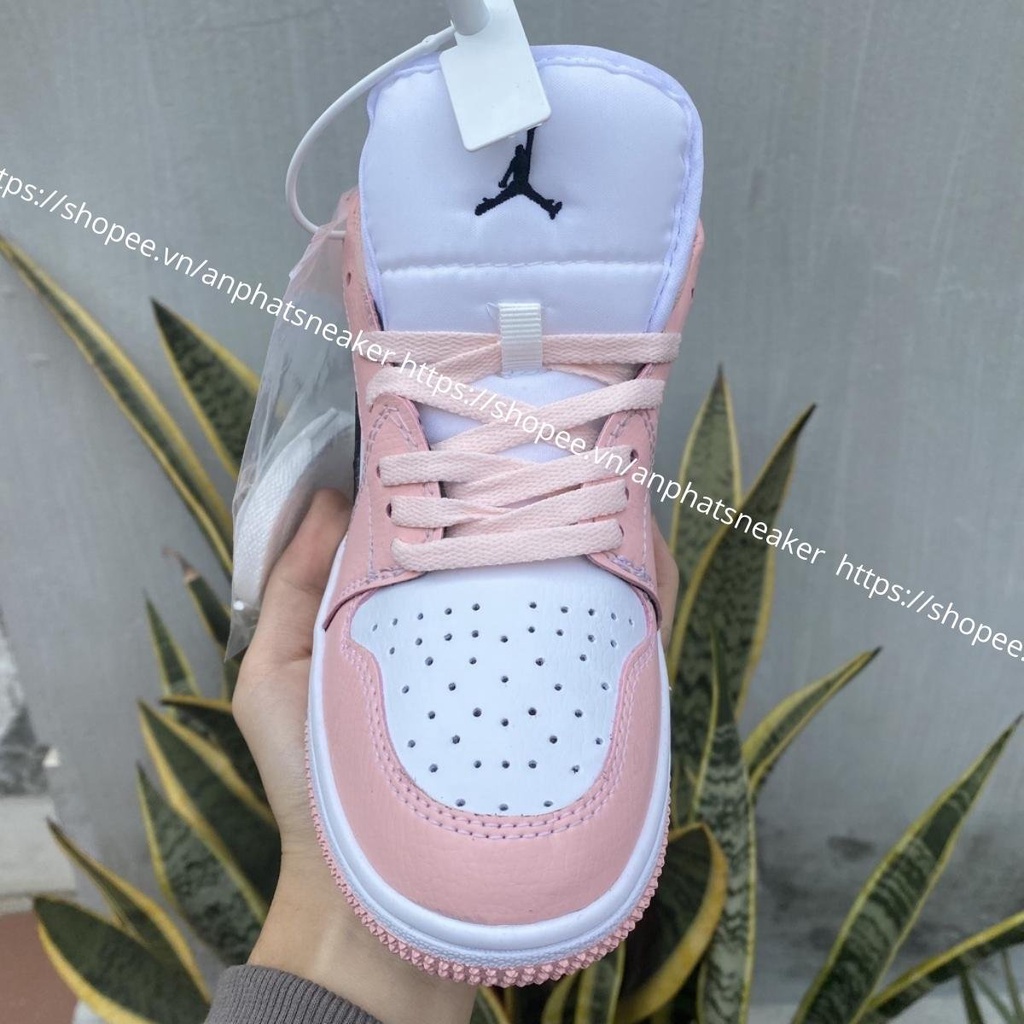 Giày Jordan nữ cổ thấp màu hồng cực xinh, Giày Jordan 1 low nữ màu hường nhạt, Sneaker bóng rổ JD1 pink bản đẹp full box | BigBuy360 - bigbuy360.vn