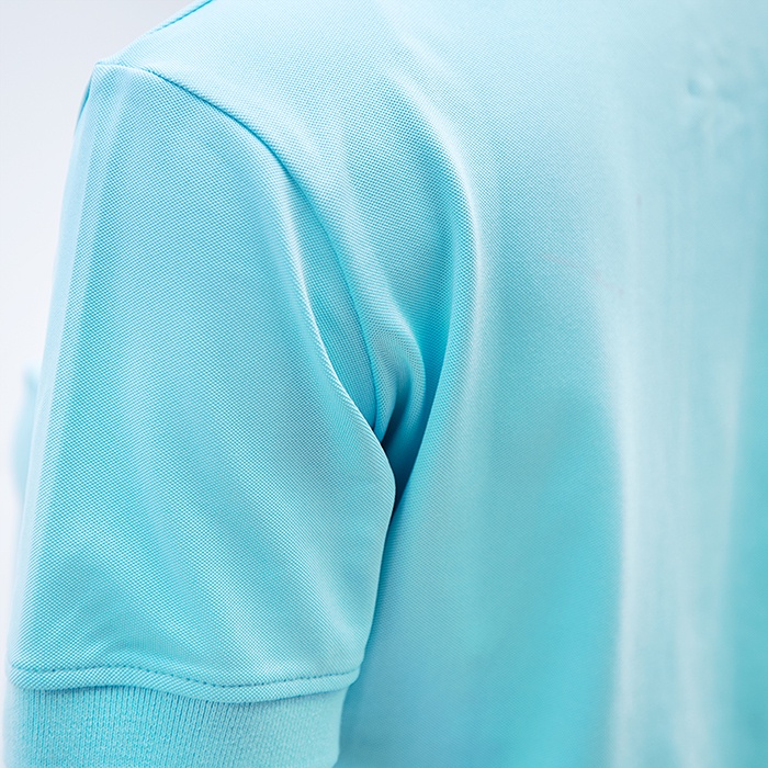 Áo Polo Nam Xanh Nhạt BLUECHIC Cổ Bẻ Chất Liệu Poly Cá Sấu Cao Cấp Phối Cổ Áo Nâu Trẻ Trung Chuẩn Form NF005