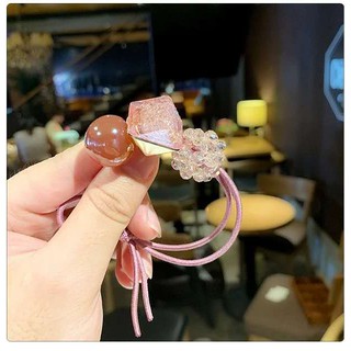 Cột tóc đủ màu Kẹp pha lê phong cách Hàn Quốc
