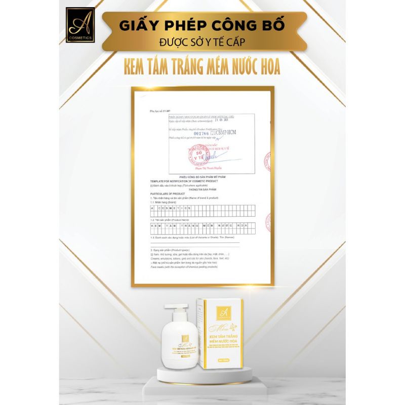 Kem Tắm Trắng Mềm Nước Hoa A Cosmetics Chính Hãng