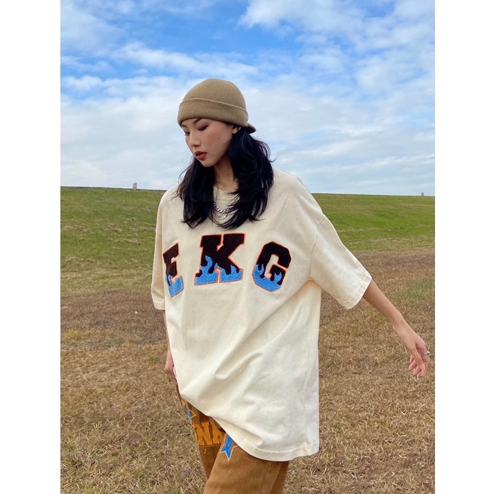 Áo Thun Ngắn Tay Dáng Rộng Phong Cách Đường Phố Mỹ Cá Tính Cho Nữ