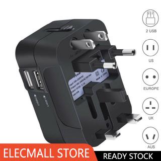 Universal Travel Adapter International Power Outlet Plug 2 USB