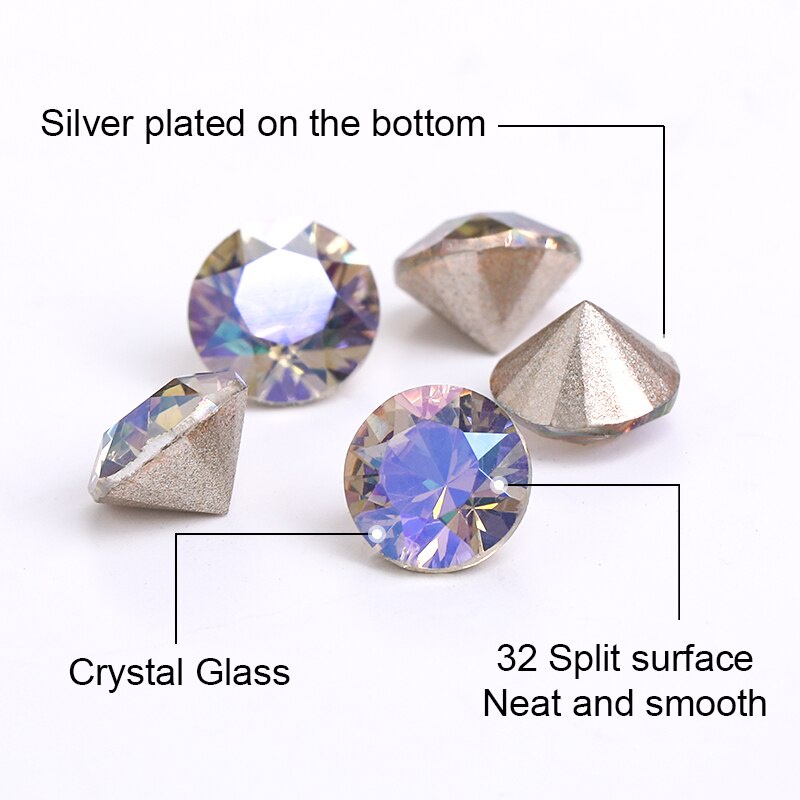 Set 10 Viên Đá Pha Lê Swarovski 5mm Dùng May Trang Trí Quần Áo / Vòng cổ DIY