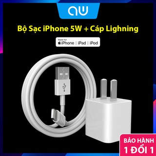 ⚡Bộ Sạc iPhone + Cáp Lightning Chính Hãng Apple Dùng Cho iPhone, iPad, iPod, Cũ Sạc Zin (5V/1A), CápUSB to Lightning 1M