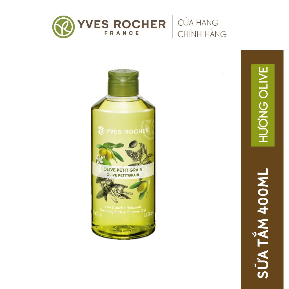 Gel Tắm Yves Rocher Olive Petitgrain Relaxing Bath And Shower Gel 400ml