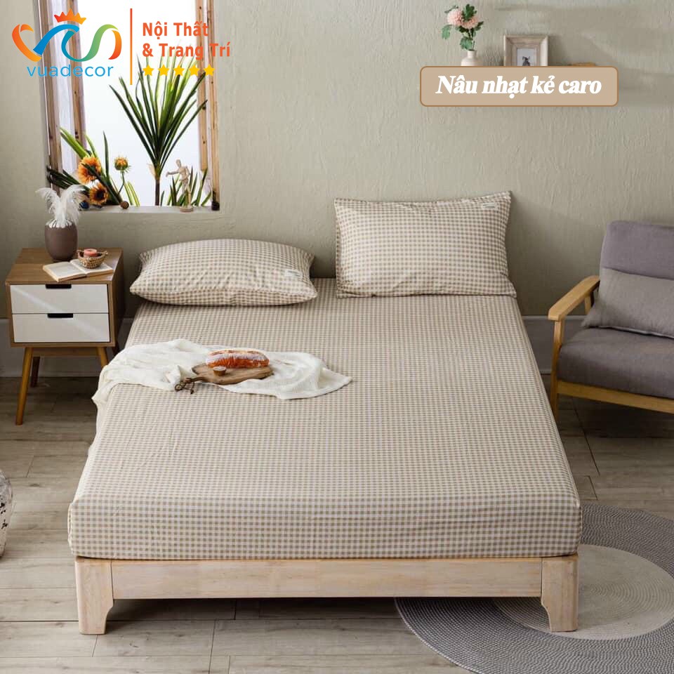 Set ga gối cotton VUADECOR phong cách vintage, trang trí decor phòng ngủ hàng nhập khẩu cao cấp ( không kèm ruột )