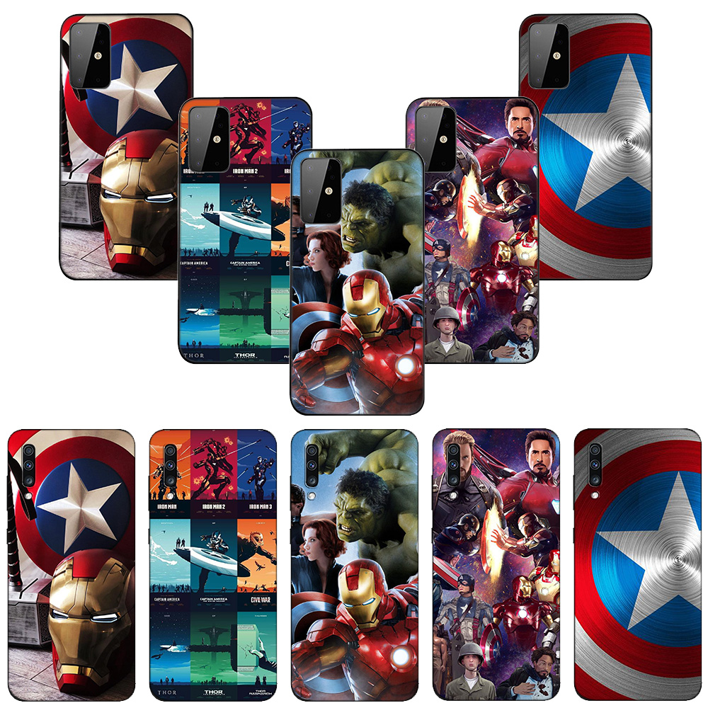 Samsung Galaxy A9 A8 A7 A6 Plus A8+ A6+ 2018 A5 A3 2016 2017 Protective Soft TPU Case 66LF iron man Captain America Casing Soft Case