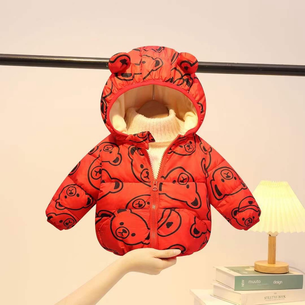 Áo Khoác Phao Lót Lông Cho Bé Trai Bé Gái Hàng Quảng Châu AP06
