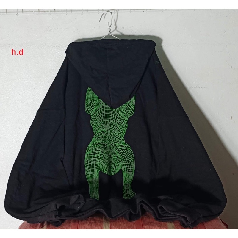 Áo khoá nỉ chó in lưng HD12