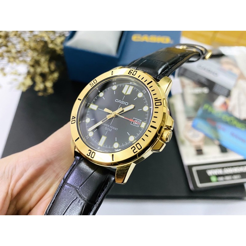 Đồng hồ nam dây da Casio Anh Khuê MTP-VD01GL-1EVUDF