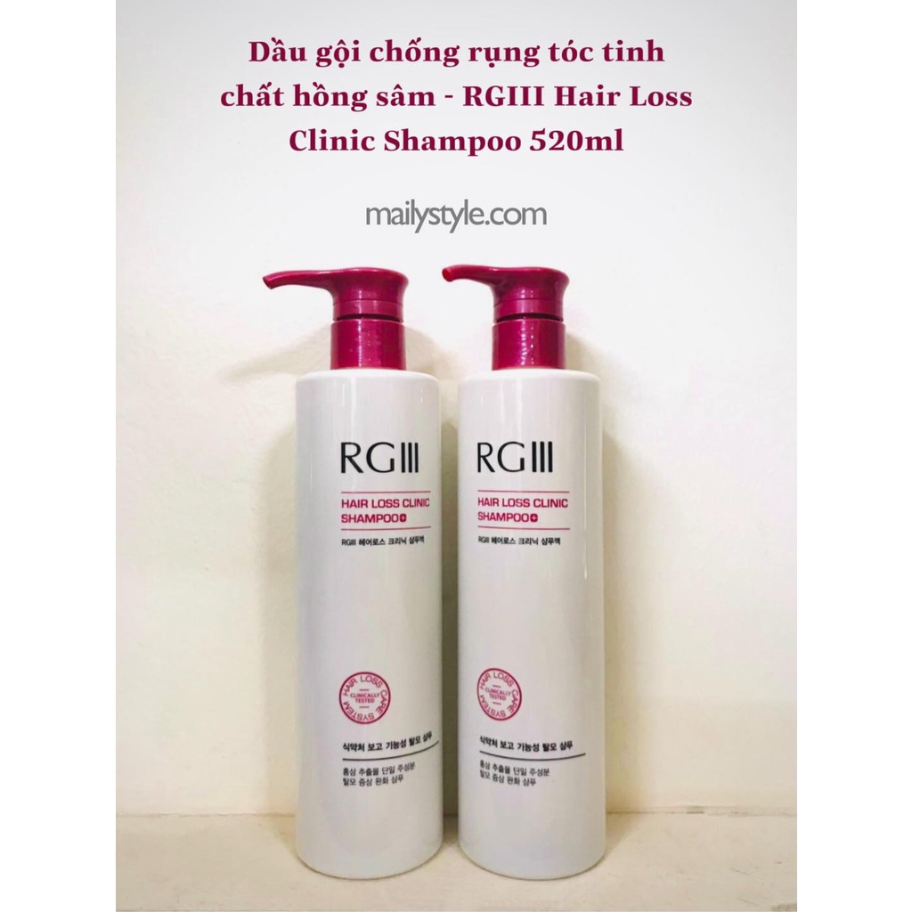 E68_Dầu Gội Chống Rụng Tóc Tinh Chất Hồng Sâm RGIII Hair Loss Clinic Shampoo 520ml