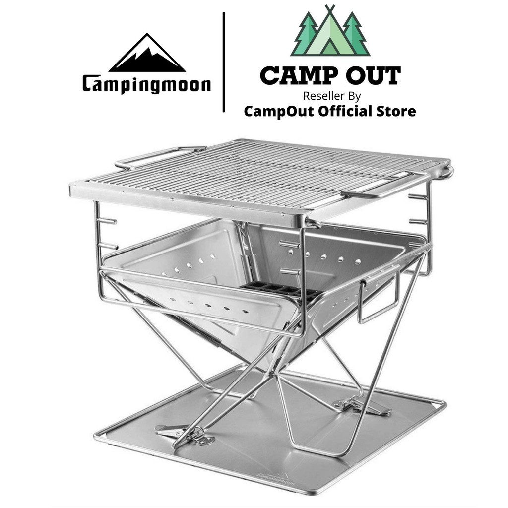 Bếp nướng Campingmoon cắm trại du lịch dã ngoại bếp than nướng inox Campout A015