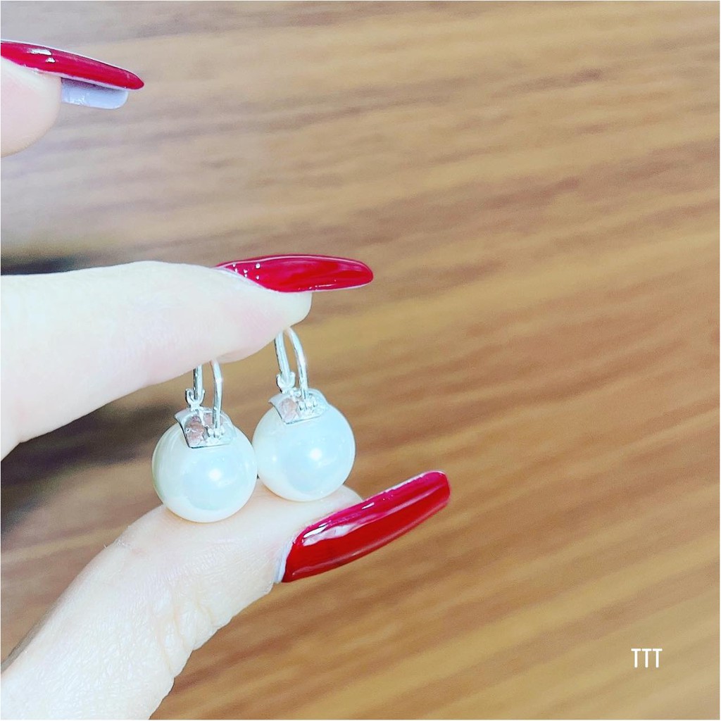 Bông trai treo sát tai bạc ta trai to 12mm hót
