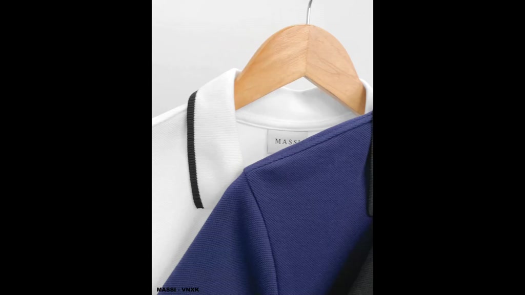 Áo Polo MASSI chất liệu vải co giãn, kẻ sọc cổ áo - POLO MASSI 15 | BigBuy360 - bigbuy360.vn