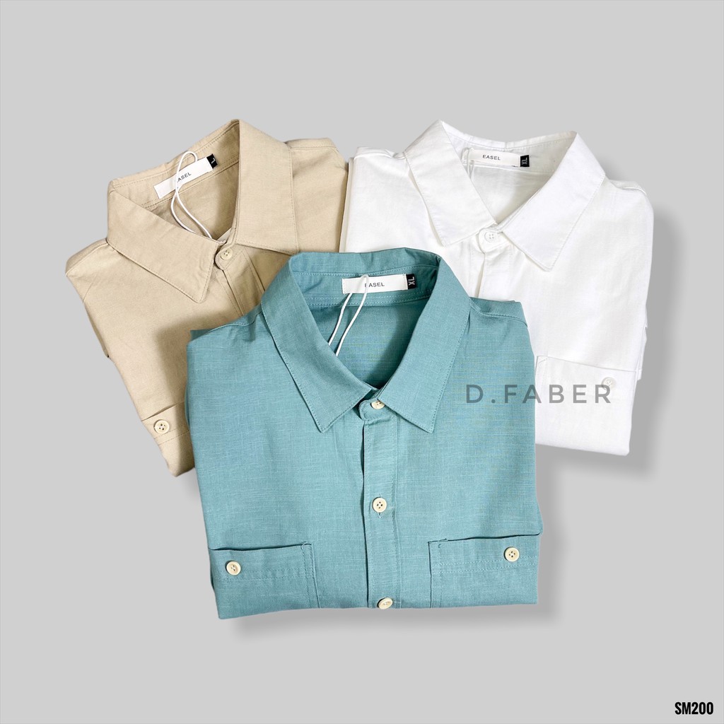 Áo sơ mi nam hàn quốc Basic vải đũi cotton Hàn Quốc xuất xịn, chuẩn form - D. Faber | BigBuy360 - bigbuy360.vn