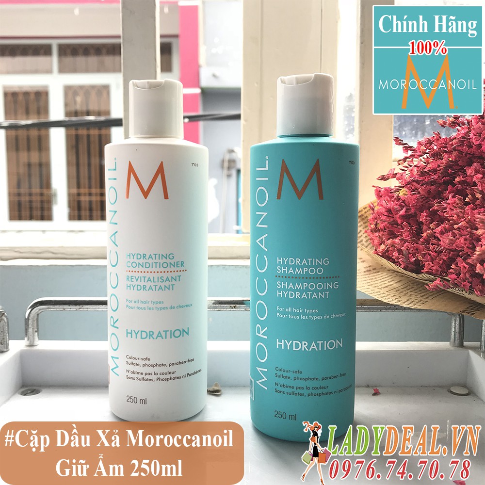 [ MOROCCANOIL CHÍNH HÃNG ] Dầu gội và dầu xả Giữ Ẩm Moroccanoil Hydrating Shampoo &amp; Conditioner 250ml