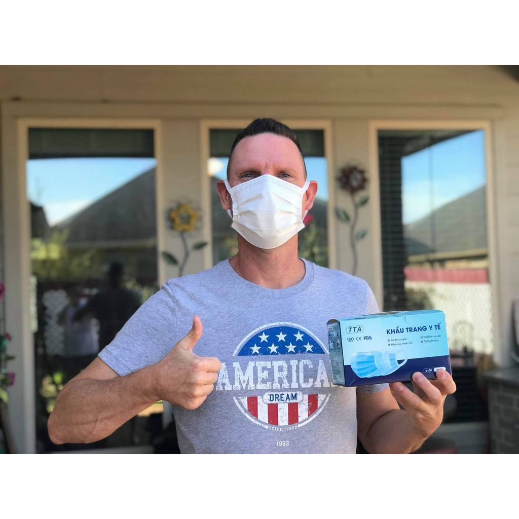 Khẩu Trang Y Tế TTA 4 Lớp Kháng Khuẩn Tai Đeo Mềm Mịn Chống Trượt - Hộp 50 Cái | BigBuy360 - bigbuy360.vn