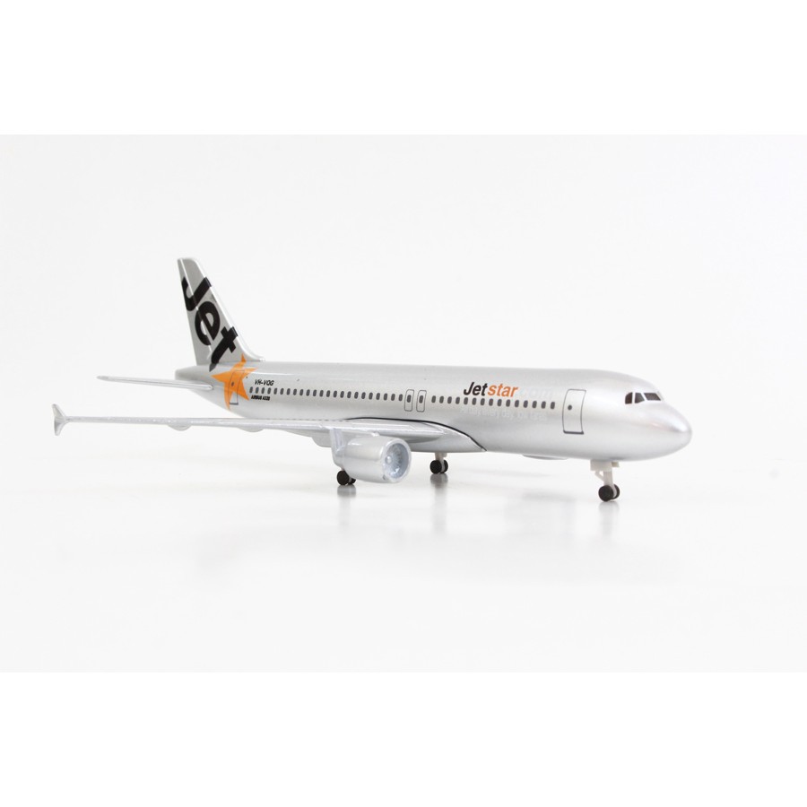 Máy bay JetStar kim loại mô hình  có bánh + Đế trưng bày