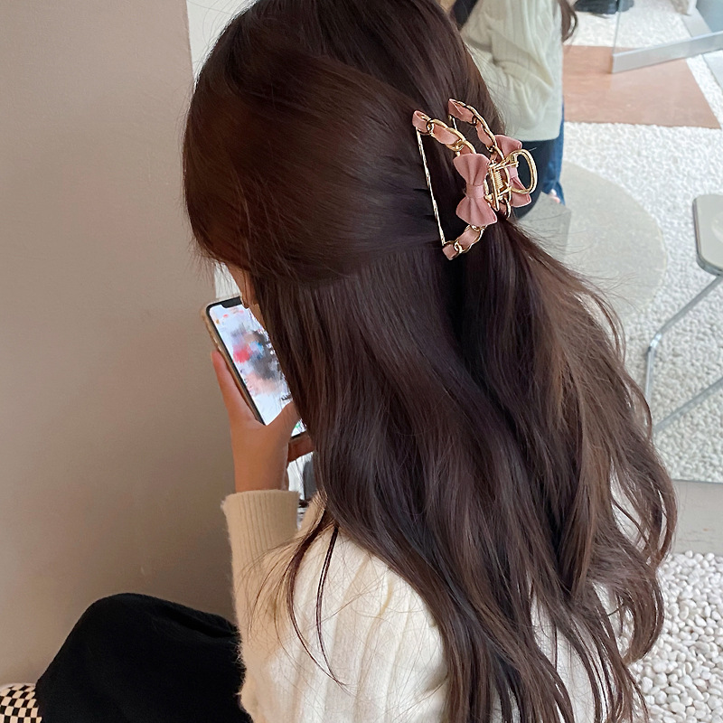 Kẹp tóc hình nơ sau lưng phong cách Hàn Quốc thanh lịch cho nữ