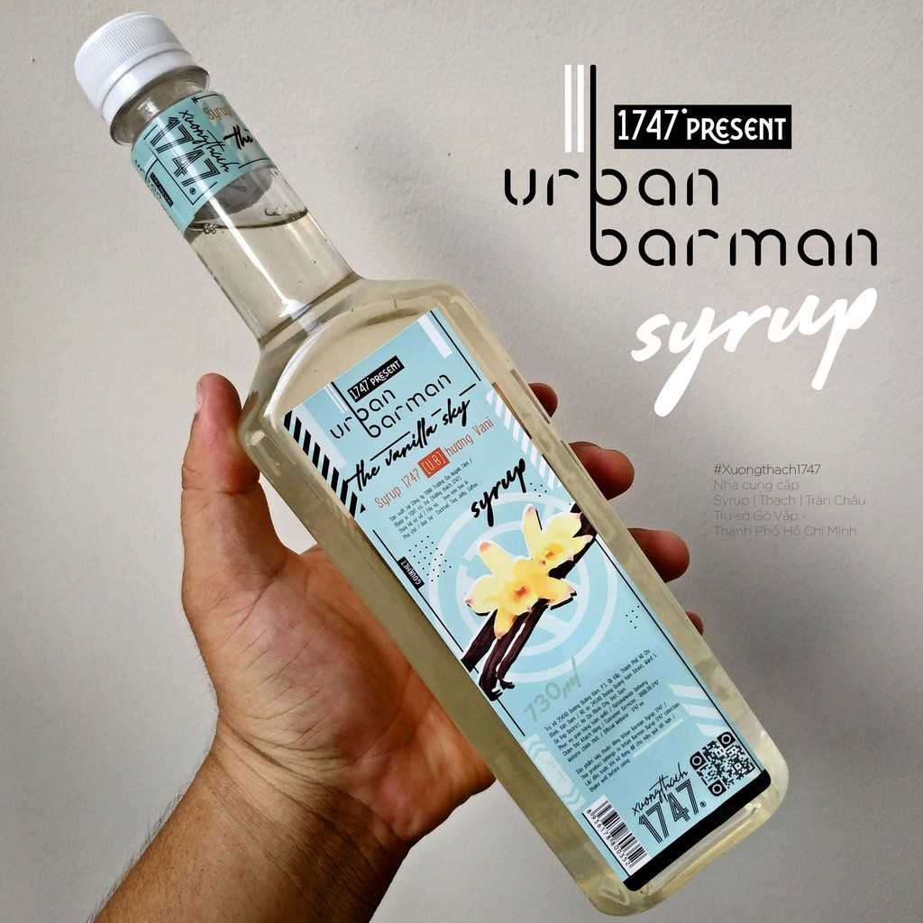 Urban Barman Syrup 1747 - Vanilla (Vani) Cao Cấp - 730ml