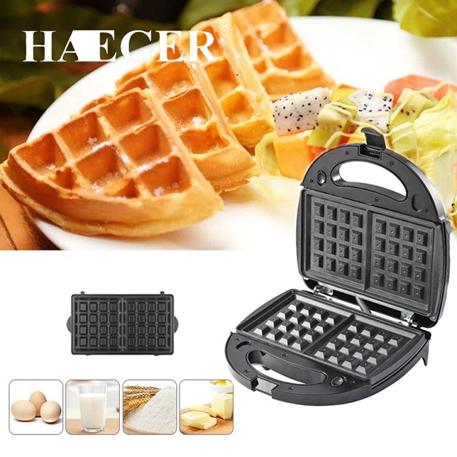 Bếp làm bánh bông lan, bánh waffle khuôn vuông Haeger