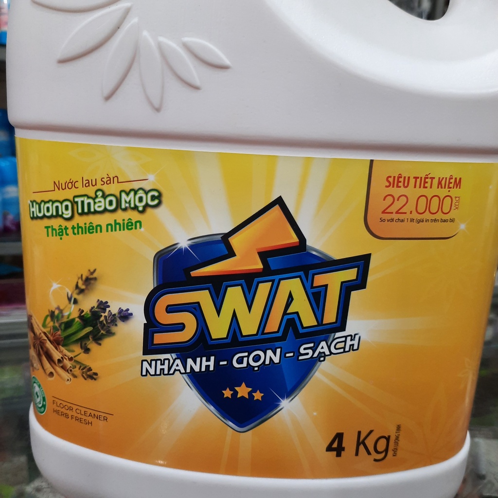 Nước lau sàn Swat hương Thảo mộc 4kg