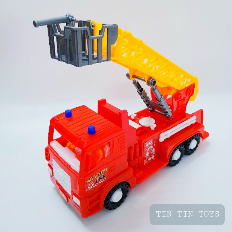 Đồ chơi xe cứu hỏa chạy trớn có thang nâng 35cm