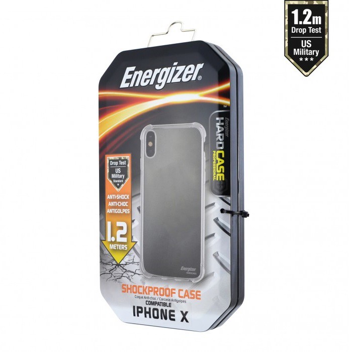 Ốp lưng trong suốt Energizer HC chống sốc 1.2m cho iPhone X - ENCMA12IP8TR