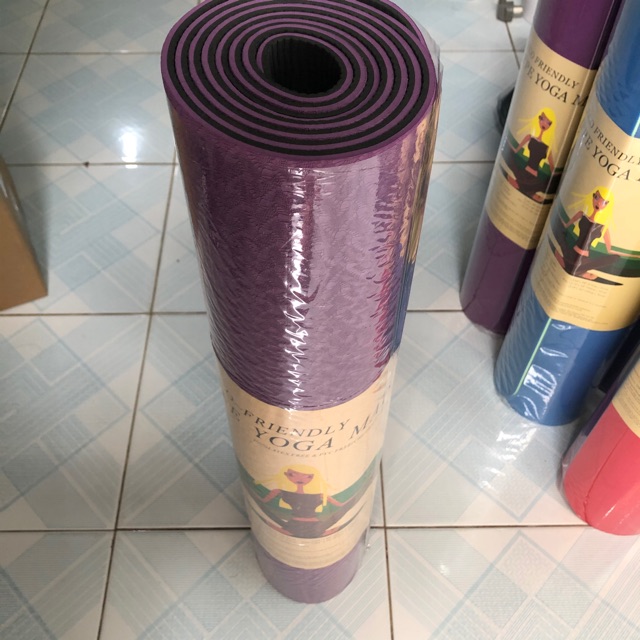 [Mã FAMARAL1 giảm 10K đơn từ 50K] Thảm tập yoga gym chống trượt tpe cao cấp 2 lớp dày 6mm 8mm tập tại nhà T2L