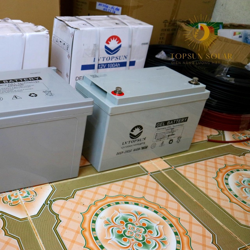 Ắc Quy Gel Xả Sâu, Ắc Quy Viễn Thông 12V 100Ah hãng LVTopSun
