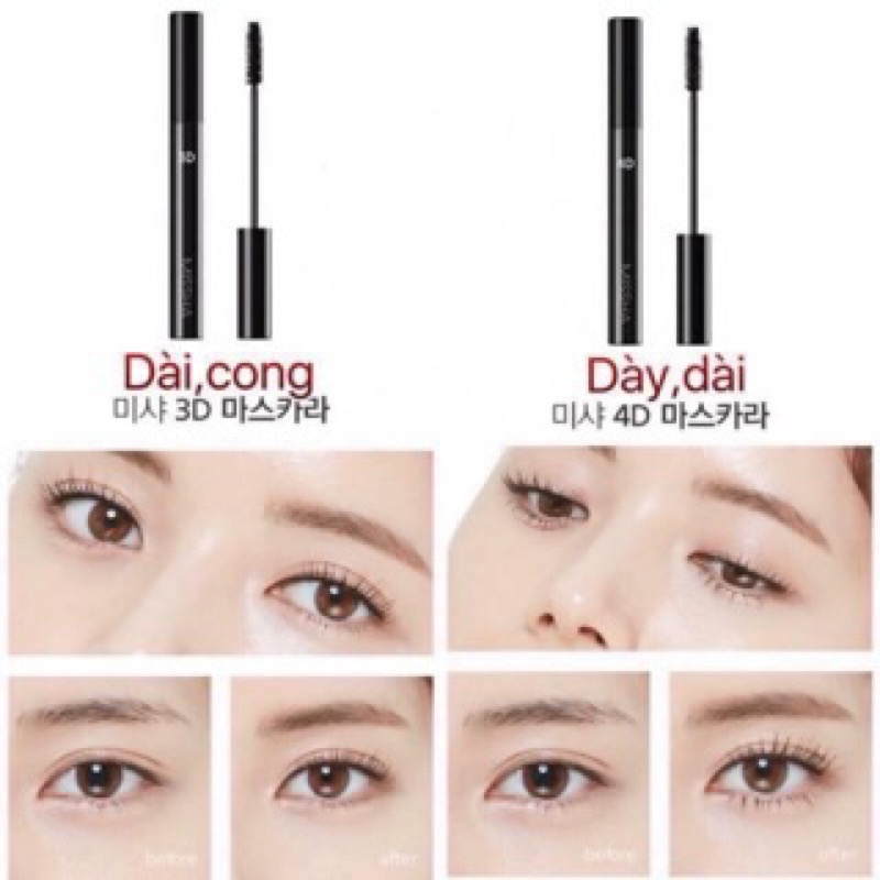 Chuốt Mi 3D 4D  dày mi dài mi cong mi Không Lem The Style 4D 3D Mascara