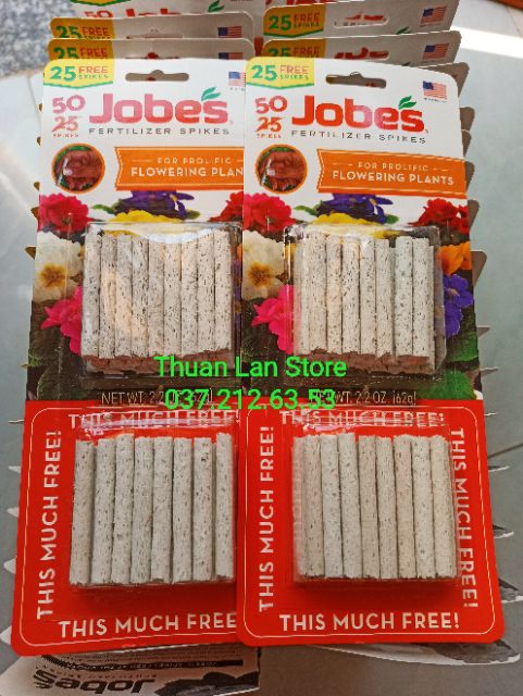 Phân Tan Chậm Dạng Que JOBES 10-10-4, 13-4-5 Nhập Khẩu Mỹ ( vỉ 50 que )