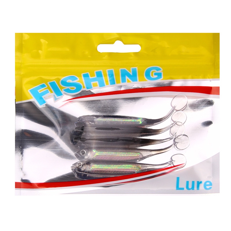 Set 5 Mồi Câu Cá Giả Bằng Silicon Mềm 70mm 14g