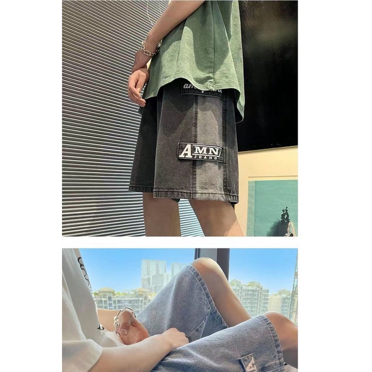 Quần Short Denim Mỏng Ống Rộng Thời Trang Dành Cho Nam