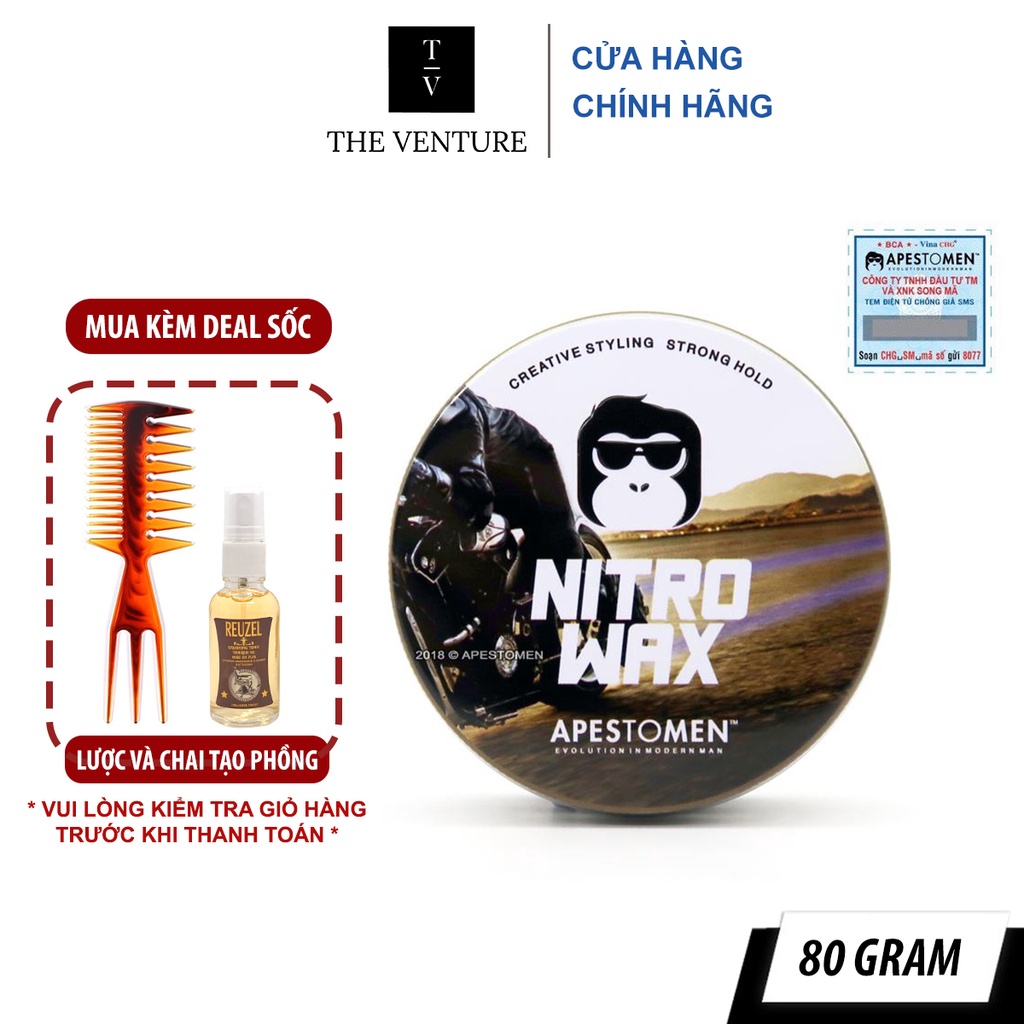 Sáp Vuốt Tóc Nam Apestomen Nitro Wax Chính Hãng - 80 Gram