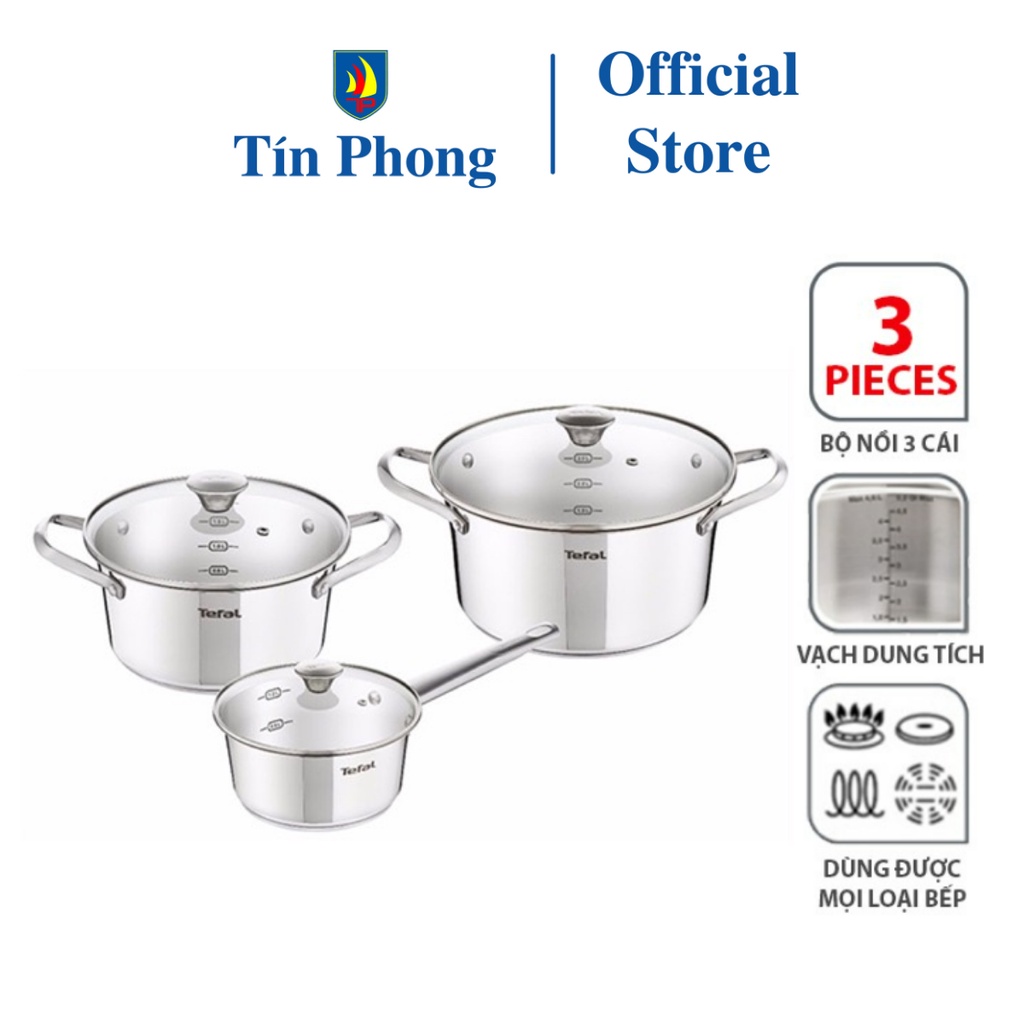 Bộ nồi inox Tefal Simpleo 3 cái (B907S644)