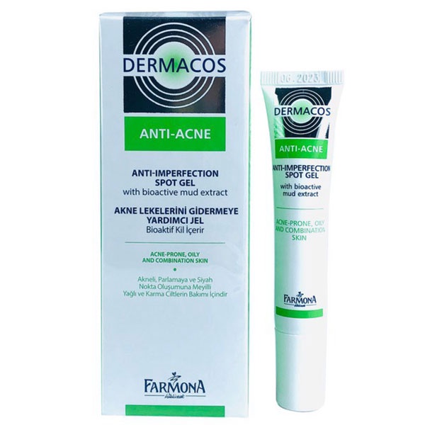 [ Dermacos ] Sản Phẩm Dành Cho Da Dầu Mụn Farmona Dermacos Anti-Acne Sữa rửa mặt, gel chấm mụn, kem dưỡng kiềm dầu.